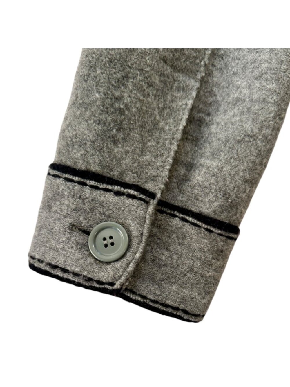 Talbot's Merino Wool Cardigan Jacket Medium Petite Grey Military Dark Academia - Picture 6 of 13